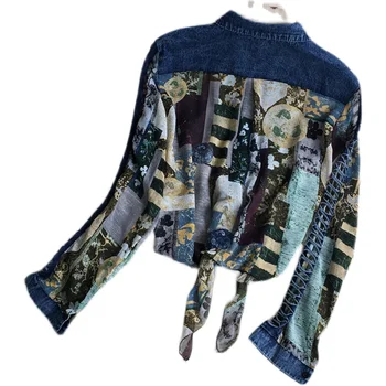 Висококачествена есенна дамска блуза от шифон деним Нов ревера дълъг ръкав хлабав годни риза мода прилив пролет 2022