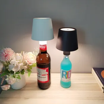Творческа бутилка вино Настолна лампа Подвижна акумулаторна декоративна лента Безжичен дизайн LED кафене атмосфера нощна светлина