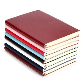 5X 6 цвят случайни мека корица PU кожа тетрадка писане дневник 100 страница облицована дневник книга