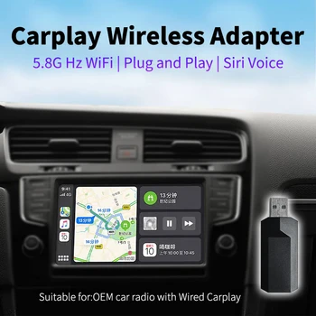 2023 Нов мини Carplay AI кутия Apple Carplay безжичен адаптер кола OEM кабелна кола играе за безжична кола играе USB Dongle Plug and Play