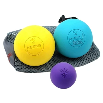 KSONE лакрос масаж топка комплект-мускулен масаж валяк-дълбоко тъканни топки-твърди и меки масаж топка с мини топка