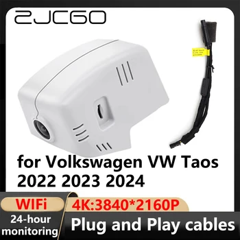 ZJCGO 4K Wifi 3840*2160 автомобил DVR Dash камера камера видеорекордер за Volkswagen VW Taos 2022 2023 2024