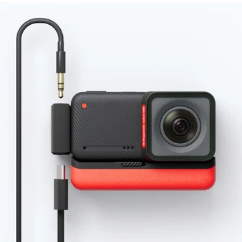 За Insta360 One RS аудио адаптер Аксесоари за спортни фотоапарати Лесен за разглобяване Практичен и издръжлив Лесен за използване