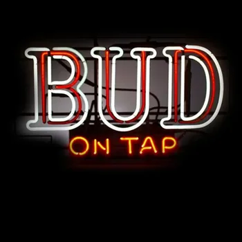 Neon Sign Bud Light On Tap Neon Bulb Sign Anime Room Decor Inside Retro Wall Sign Реколта Neon Beer Club Filled Gas Glass Lamp