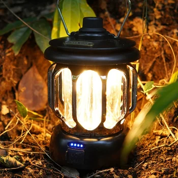 3500 Ma открит къмпинг светлина LED ретро кон фенер преносим палатка светлина удобен USB зареждане къмпинг светлина