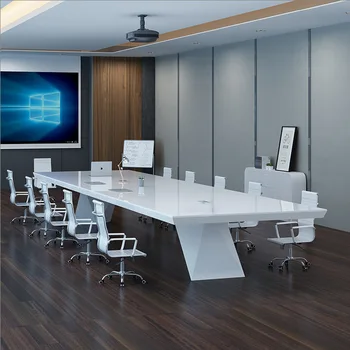 Офис мебели печене боя конферентна маса дълга маса проста модерна голяма маса за преговори