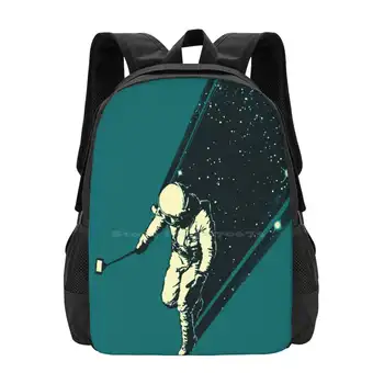 Космическо селфи Училищни чанти Раница за лаптоп за пътуване Селфи астронавт Зелен Тъмен Забавен Космически звезди Вселена Галактика Млечен път Смарт