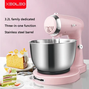 XEOLEO Търговска стойка Купа от неръждаема стомана 5-скоростен кухненски миксер за храна за торта Egg Chef машина Тесто размахване брашно домакинство
