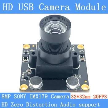 75 градуса CCTV нулево изкривяване физика Високо качество 8mp MJPEG SONY IMX179 USB камера модул Android Linux Windows поддръжка аудио