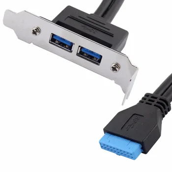 0.5M USB 3.0 вътрешна дънна платка заглавка 20pin към двоен USB 3.0 женски кабел