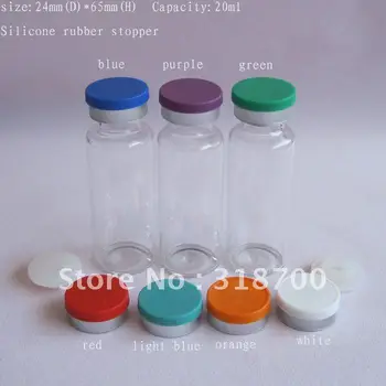200 x 20ml прозрачен лекарствен стъклен флакон със силиконова запушалка с флип капачка, 20cc стъклена бутилка, контейнер за козметични опаковки