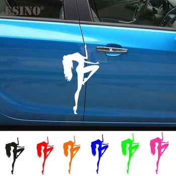 Creative Funny Car Styling Hot Girl Sexy Lady Woman Pole Dancing Car Door Edges Car Stickers Styling Decoration Vinyl