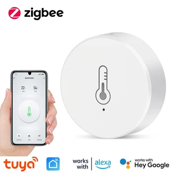 Tuya ZigBee Сензор за температура и влажност Работа с Alexa Google Home Smart Home Assistant Smart Life / Tuya Smart App Control
