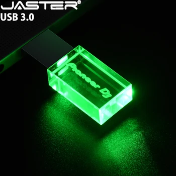 JASTER Pioneer DJ Memory Stick 128GB зелен кристал USB 3.0 флаш устройство 64GB светещи LED светлини PenDrive 32GB 16GB творчески подарък