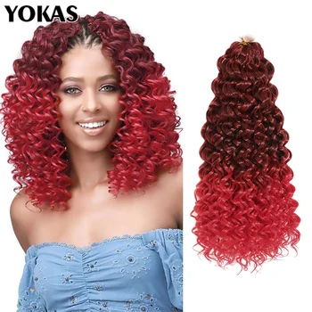 14 18 инчов GOGO къдрици синтетични плетене на една кука коса разширения за жени фалшива коса афро къдрава кука коса кичури за африкански черни момичета