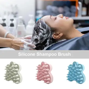 Силиконова пеперуда форма шампоан четка къпане коса скалпа масажор меридиан пърхот отстраняване масаж четка гребен грижа коса инструмент