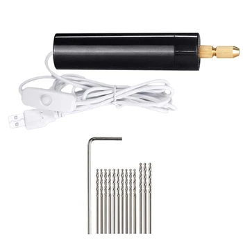 0.7-1.2Mm Микро-електрически ръчен комплект за смола, електрическа мини бормашина за бижута Изработване на електрически щифт Vise Kit