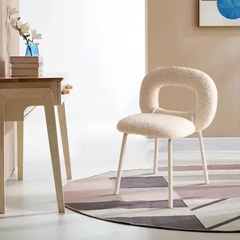 Модерни столове Всекидневна Индивидуално бяло кадифе Скандинавски акцент Холни столове Шезлонги Cadeira Gamer Мебели за дома MQ50KT