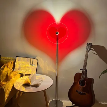 Сънсет лампа Led любов сърце форма проектор новост светлина хол бар кафене магазин романтичен фон стена новост декорация