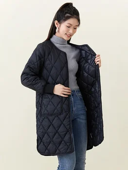Корейска мода жени парки зимата нови връхни дрехи палта твърди удебелени топло дълъг ръкав памучно яке за жени облекло върховете