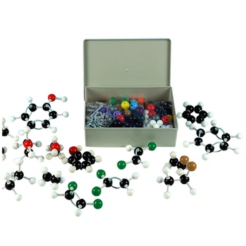 444 Piece Molecular Model Kit Неорганична и органична химия, както е показано Наука Атоми Молекулярни модели, кодиращи атоми за деца