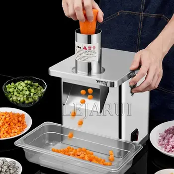 220V търговска машина за нарязване на зеленчуци Автоматична машина за нарязване на картофи от моркови Електрическа машина за нарязване на кубчета