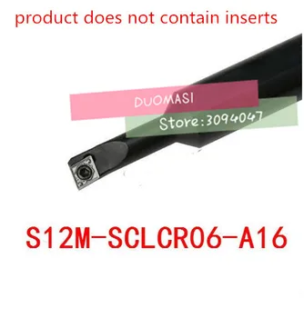 S12M-SCLCR06-A16, държач за инструменти за дясно завъртане Диаметър на дръжката 16mm, диаметър на главата 12mm използвайте карбидни вложки CCMT060204