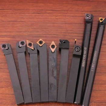 9pcs 12mm струговане инструмент струг комплект вложки с държачи за CNC струг