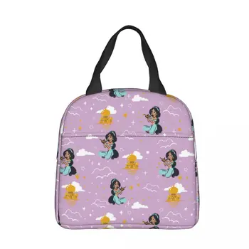 Disney сърцето на принцеса Жасмин изолирани обяд чанта преносим храна контейнер термична чанта голяма пазарска кутия за обяд плаж Bento торбичка
