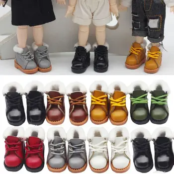 Мода 7 цвята 3.1 * 1.6CM 15cm памучна кукла Differents цвят игра къща аксесоари кожени обувки 1/6 кукла ботуши