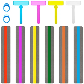 12 парчета Цветни инструменти за четене за деца ADHD инструменти Инструменти за дислексия Ръководство за четене Ленти Инструмент за скоростно четене