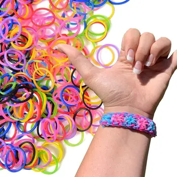 600pcs еластични цветни гумени ленти за стан за момче момиче деца тъкане DIY занаятчийски подарък гривна бижута вземане аксесоари консумативи