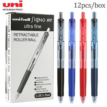 12 бр / кутия Uni гел писалка UMN-138 натиснете тип бързо сушене офис подпис писалка 0.38mm студент писане канцеларски училищни пособия