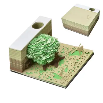 3D Memo Pad хартия дърворезба изкуство 3D лепкави бележки Удобни бележки за публикуване Творчески DIY хартиени бележки Сладко незалепващо удобство
