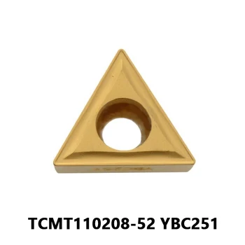 TCMT110208-52 YBC251 TCMT110208 10pcs TCMT карбидни вложки струг инструмент за средни до леки прекъснати режещи механични инструменти