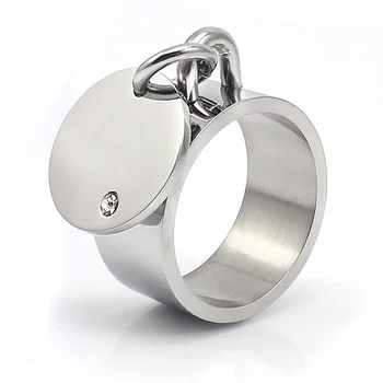 унисекс кристал сребърен цвят пръстен 316L неръждаема стомана пръстен подарък парти пънк двойки пръстени Bijouterie бижута envio безплатно anillos