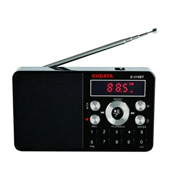 XHDATA D-318BT FM радио Нов висококачествен мини безжичен акумулаторен Mp3 музикален преносим приемник с TF карта 8G