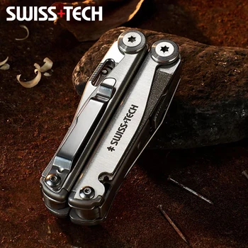 Swiss Tech 18 In 1 Multi Tool Folding Pliers Tactical Multi-functional Tool Scissors EDC Outdoor Equipment