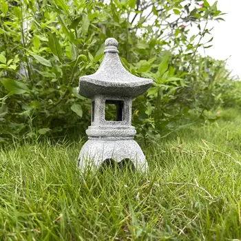 Пагода Слънчев декор Градинска светлина Ориенталски фенер Открит камък Японска лампа Дзен скулптура Украшение на статуя на тревата