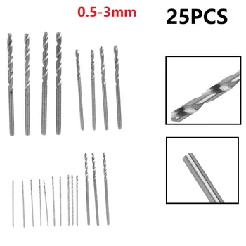  инструмент част свредло пластмасова стомана 0.5mm-3mm 25Pcs HSS микро за PCB занаяти бижута вземане ниско съпротивление на рязане