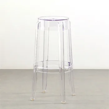 фабрика мебели модерен стифиране пластмасова смола високо барстол прозрачен ясно призрак акрил бар стол