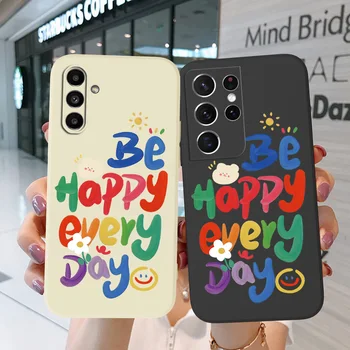 Case За Samsung Galaxy A40 A42 A50 A7 2018 A70 Телефон Cover Soft Silicon бъдете щастливи