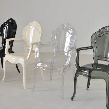 Европейски стил акрилна табуретка за отдих Персонализиран творчески дизайнер Прозрачен стол за хранене Дворецов стол Кристален стол