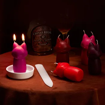 Fox Нискотемпературна свещ Романтична ароматерапия Свещ Двойка SM восък отпадане обучение флирт секс играчки