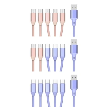 5 в 1 USB2.0 MicroUSB Type-C кабел за зареждане на подложки за телефони Захранване 66W