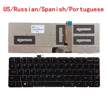 Нов САЩ Руски Испански Португалски лаптоп с подсветка клавиатура за Lenovo Ideapad YOGA 3 Yoga3 Pro 1370 Подмяна на преносим компютър