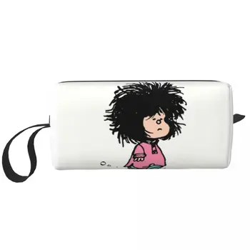 Хумор манга Mafalda пътуване тоалетна чанта жени Quino Аржентина карикатура козметични грим чанта красота съхранение чанти Dopp комплект кутия случай