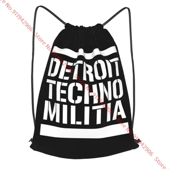 Detroit Techno Militia 909 Подземна съпротива шнур раница Гимнастически салон плуване 3d печат голям капацитет спортна чанта