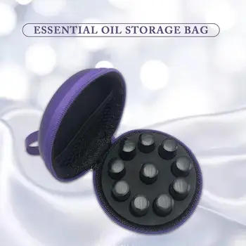 10 отделения кръгла чанта за съхранение на етерично масло мини 1ml 2ml етерично масло бутилка притежателя пътуване ароматерапия съхранение калъф