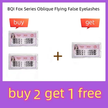 BQI Fox Series Oblique Flying Фалшиви мигли Дебели смесени кръвни сетива Горно огледало Сегментирани фини стволови карикатура мигли